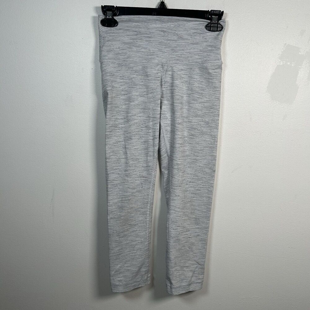Lululemon Wunder Under Crop HR 21” Luxtreme WSNB White Print Women’s Size 6